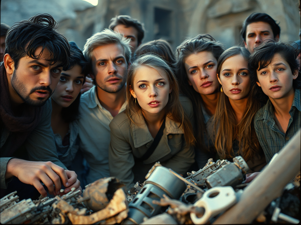 People looking at chaos